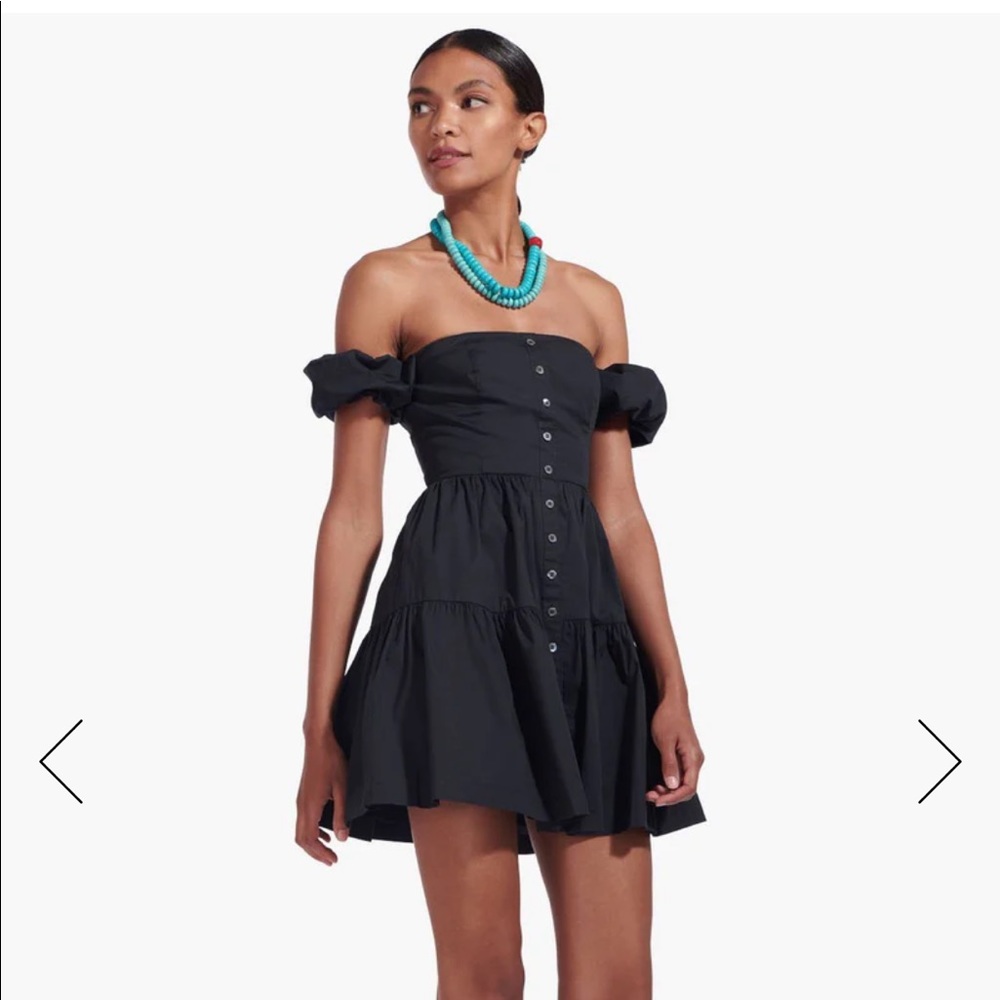 STAUD Mini Elio Dress Black 14